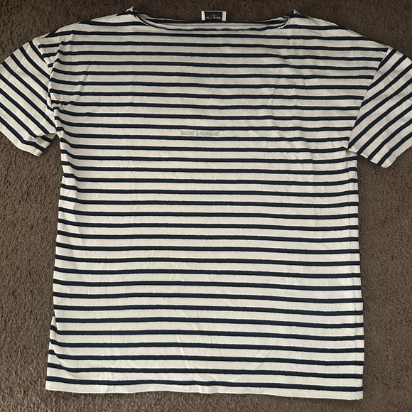 Saint Laurent Navy and White Striped Top - Picture 1 of 3